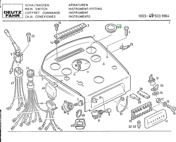 Deckel f. Armaturentafel / Kotflügel Deutz 0237 2747